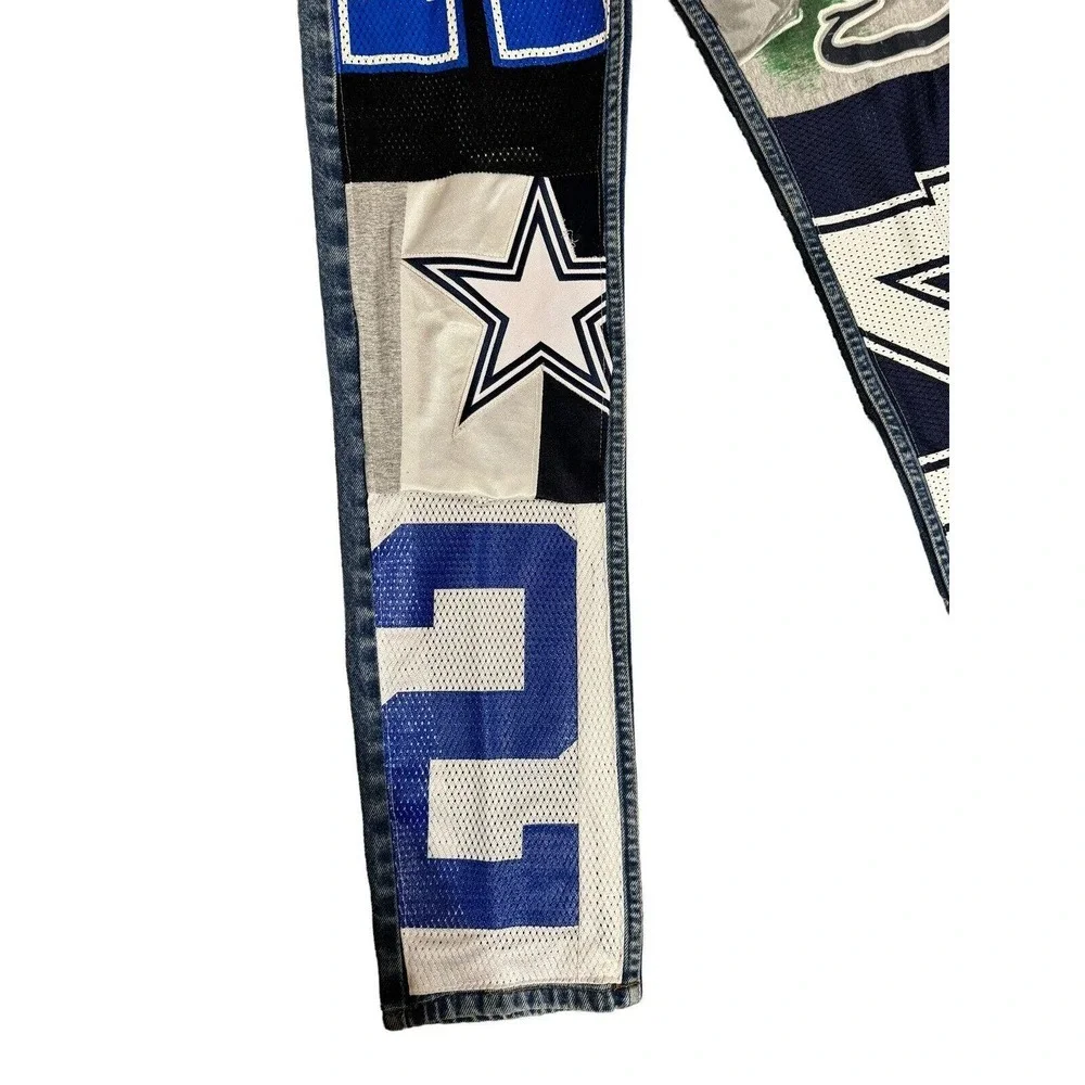 Vintage Dallas Cowboys Authentic DeepThree Levi's Jersey Patchwork Jeans NWT - Picture 4 of 13